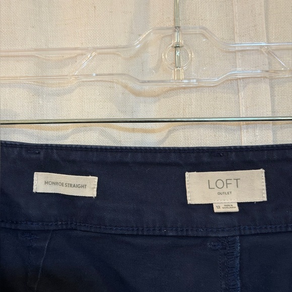 LOFT Women’s Navy Straight-Leg Chinos - Picture 3 of 4